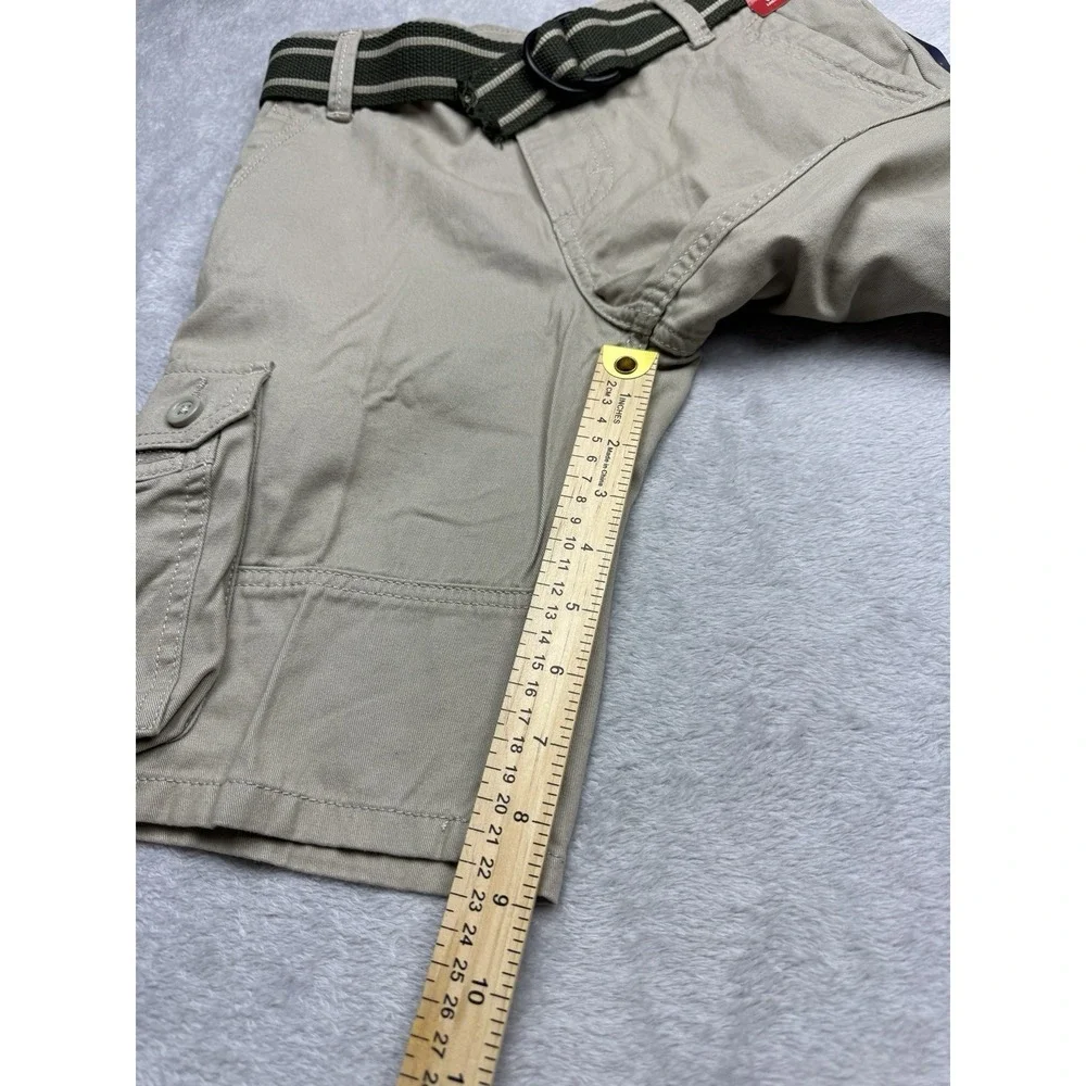 Wrangler Boys Beige Cargo Shorts Size 8 Regular Adjustable Waist Belt